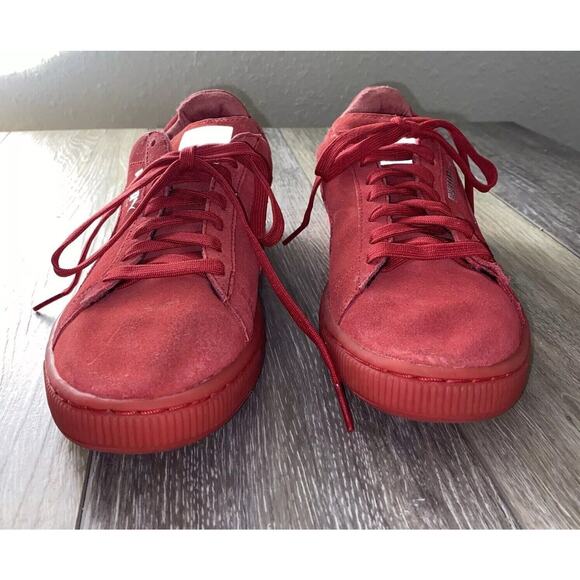 PUMA Suede Classic Mono Women's US Size 9.5 Iced High Risk Red Sneaker Shoes - Picture 3 of 10